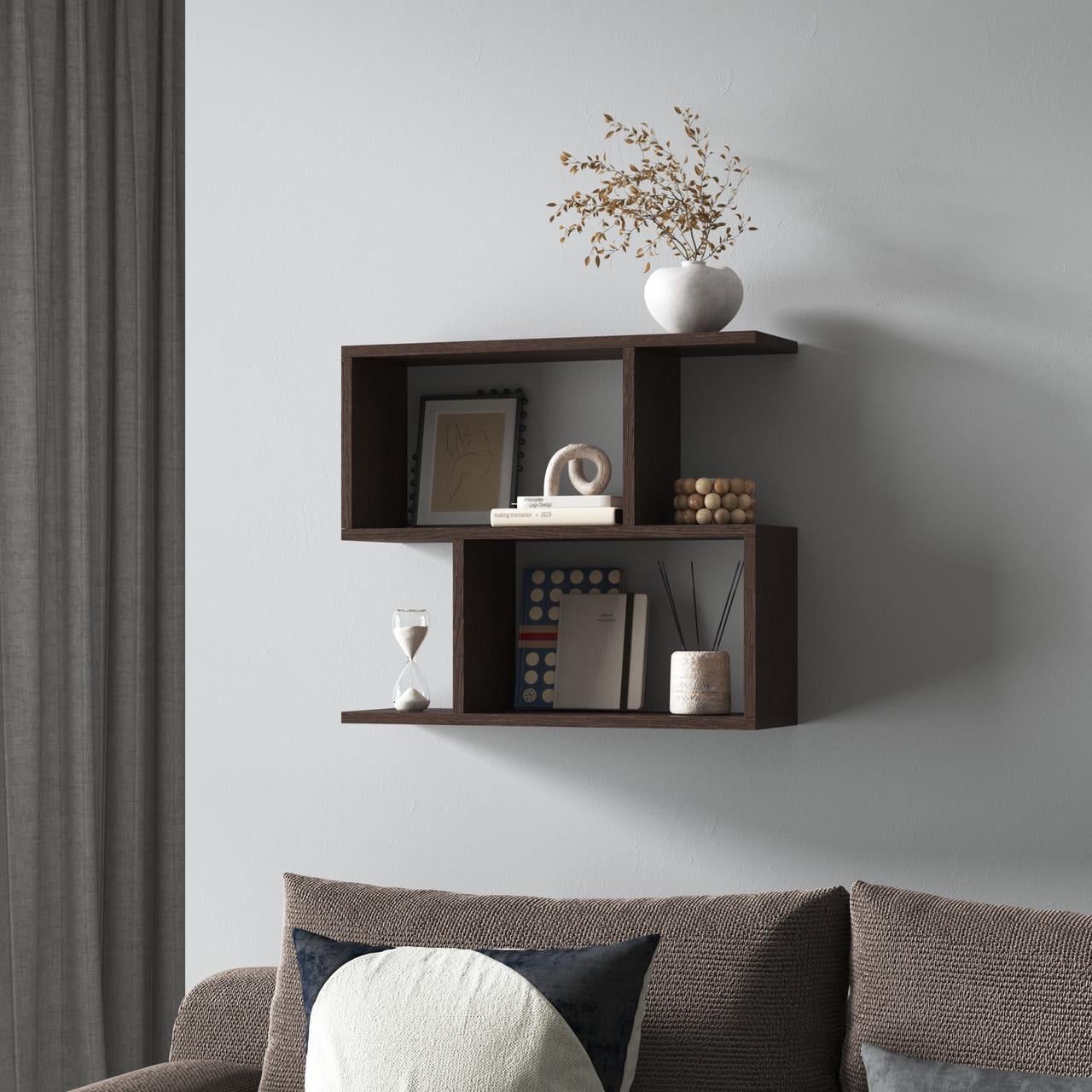 Полка навесная VAYS 60х18х52 см Венге темный (30385732) Полка навесная VAYS 60х18х52 см Венге темный (30385732)