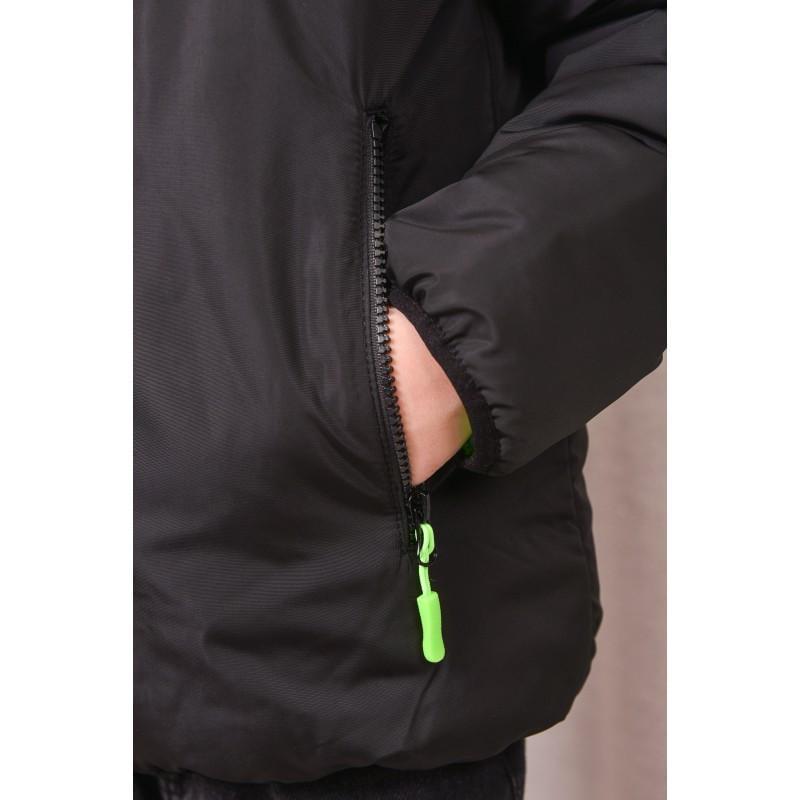 Куртка осіння для хлопчика двостороння 158 см Чорний з салатовим (2733523643) - фото 6 Куртка осіння для хлопчика двостороння 158 см Чорний з салатовим (2733523643) - фото 6