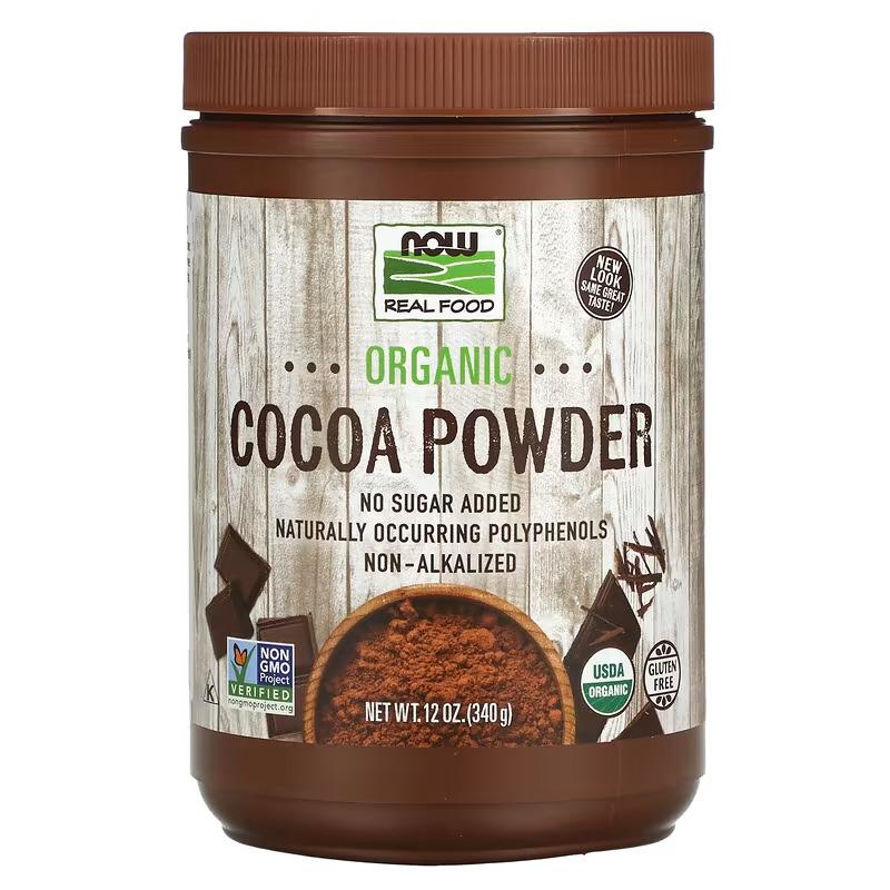 Органічний какао-порошок NOW Foods Cocoa Lovers Organic Cacao Powder натуральний шоколад 340 г (1009143401)
