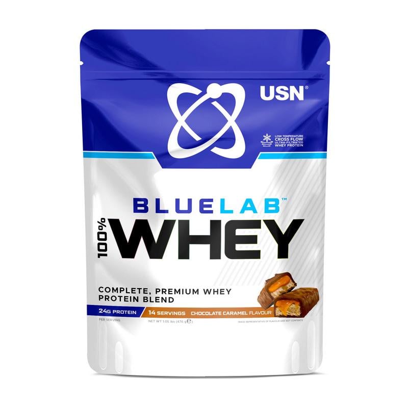 Протеин сывороточный USN Blue Lab 100% Whey 476 г Тропическая полоса Шоколад/Карамель