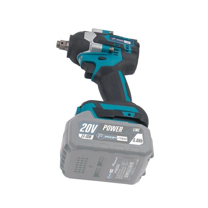 Аккумуляторный набор из 2х инструментов PROFI-TEC 20V POWERLine Combo Set 2/1 КШМ DGA20BL/гайковерт DTW500BL (006264) - фото 4