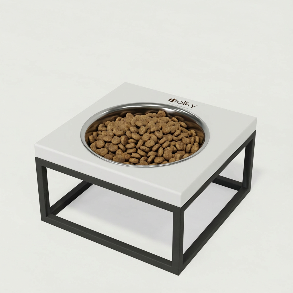 Миска на подставке для кошек и средних собак Hollky Base Solo M 0,8 л (M-212110-GRWH)