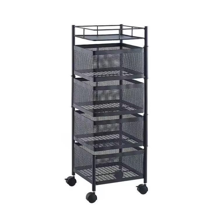Этажерка на колесах Stenson R88692-BL 27х64 см Black (20359230)