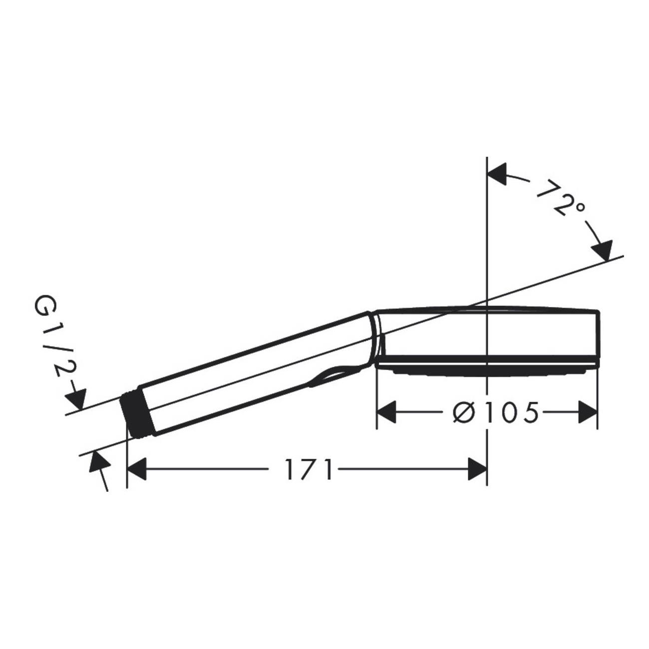 Душевая лейка Hansgrohe PULSIFY 24100670 с кнопкой 105 мм Черный (114606) - фото 2