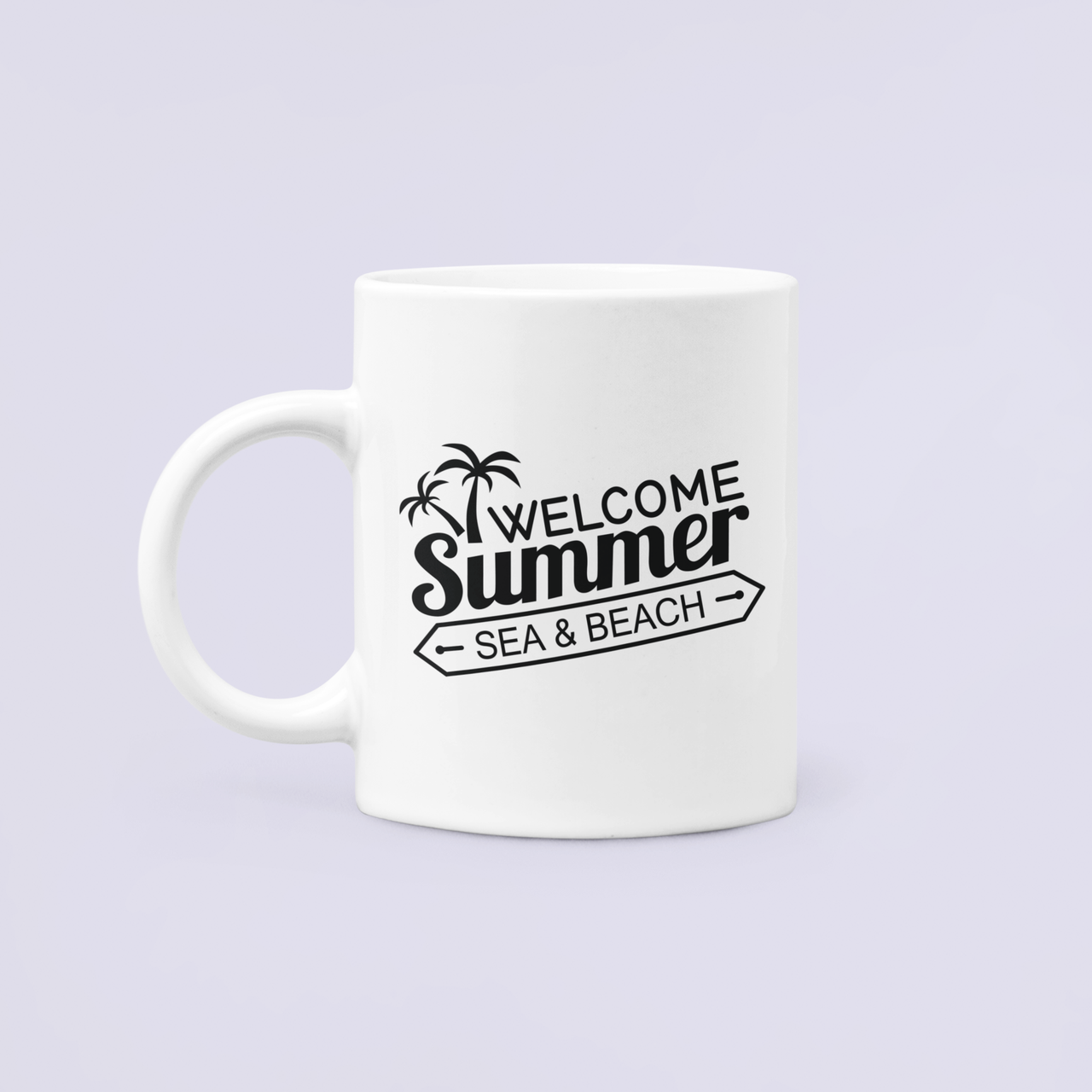 Чашка керамическая с принтом "Welcome Summer" 330 мл Белый