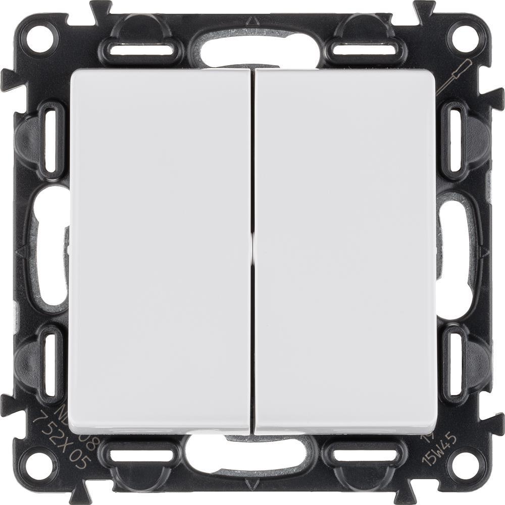 Выключатель Legrand Valena LIFE 2-х клавишный/скрытый монтаж Белый (752405)