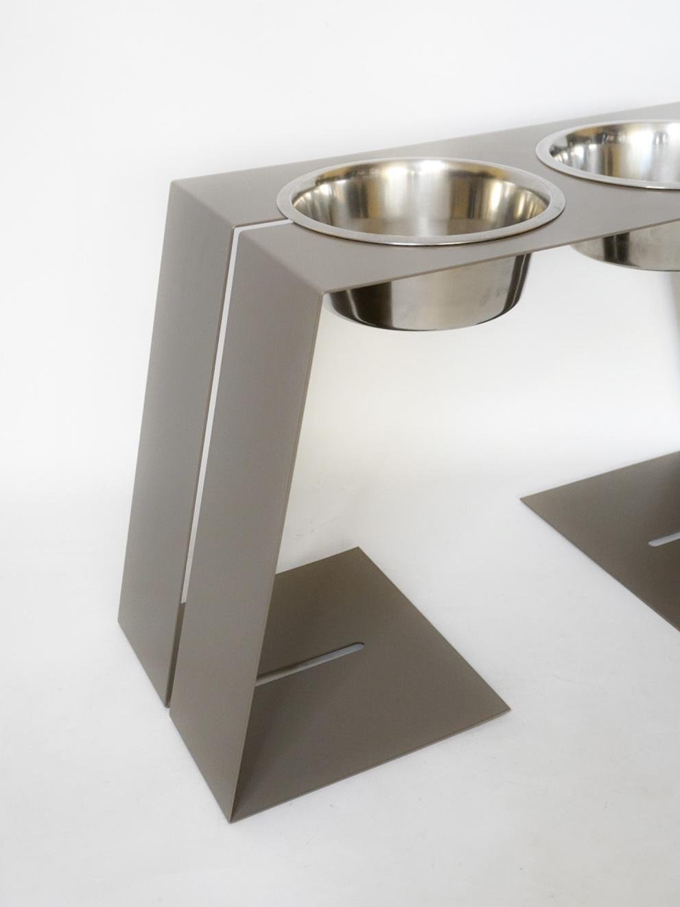 Годівниця Bestmeal підставка для собак великих порід на 2 миски метал 300 мм 1,8 л Бежево-Сірий (24436854) - фото 2