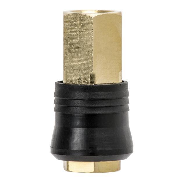 Соединение из латуни с внутренней резьбой универсальное быстроразъемное 1/4" и накладкой INTERTOOL PT-1814 (3-9-PT-1814)