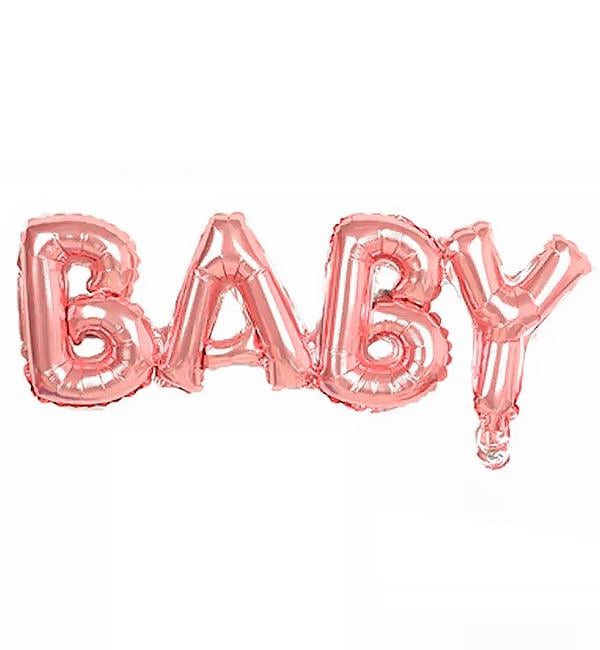 Воздушные шары Baby 80x30 см Pink/Gold (514265)
