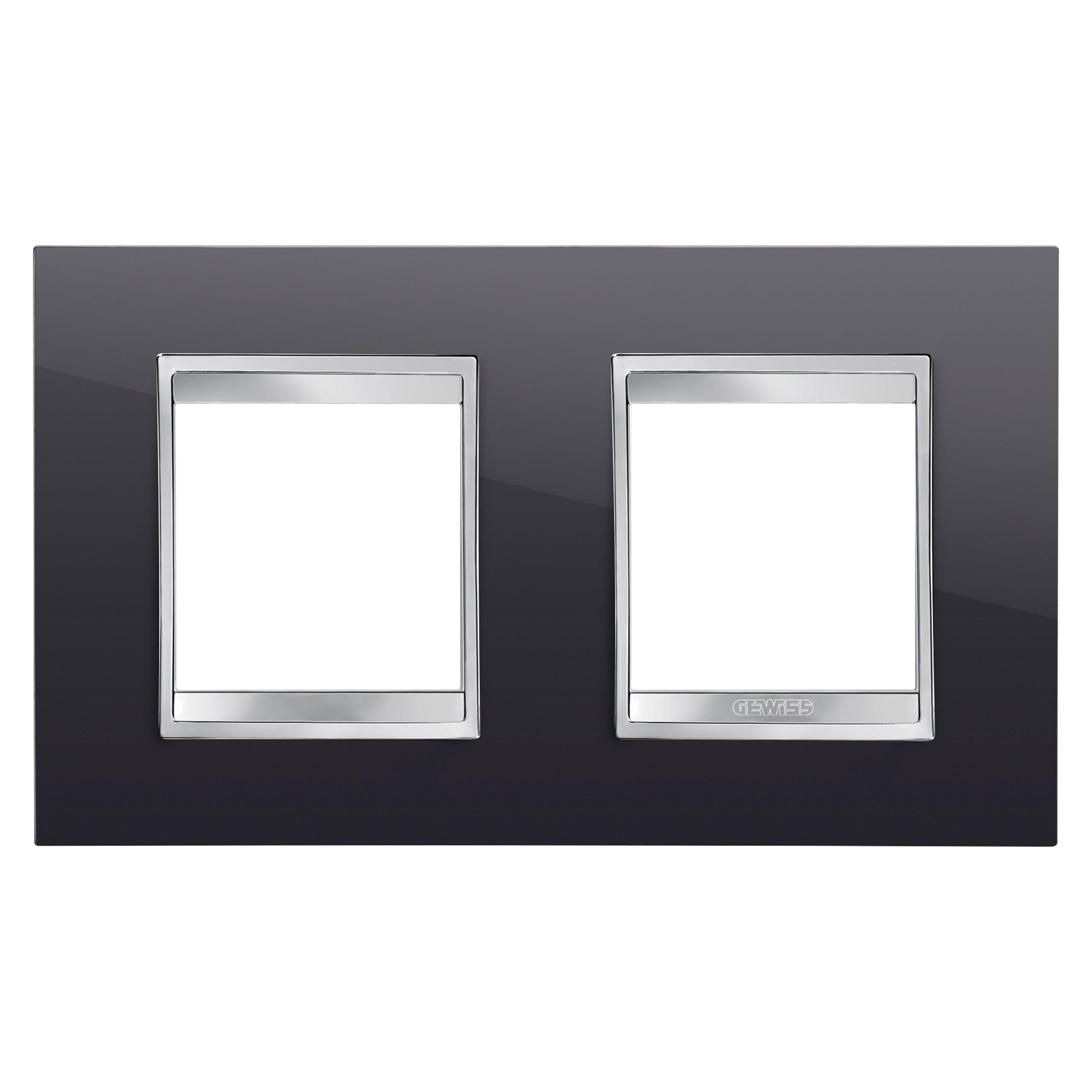 Рамка двухместная Gewiss Chorusmart LUX горизонтальная технополимер Черный (GW16223TN)