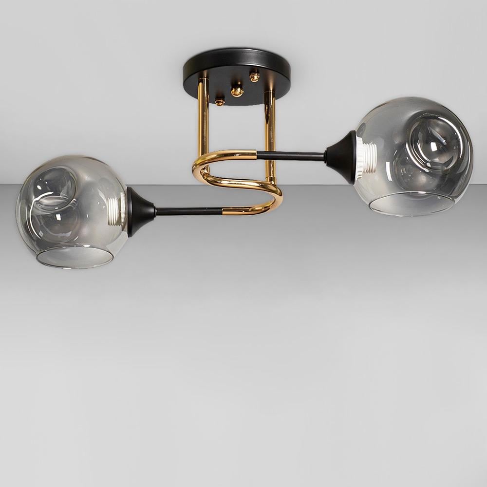 Люстра потолочная Свет SC-9148/2 FG/BK 480х180х210 мм Черный/Золотой/Стальной