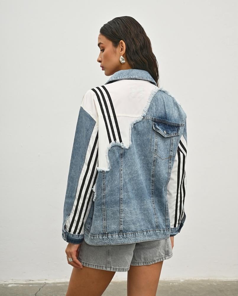 Куртка джинсовая женская Veto Jeans VT2786х56 L Сине-белый (25685849) - фото 3