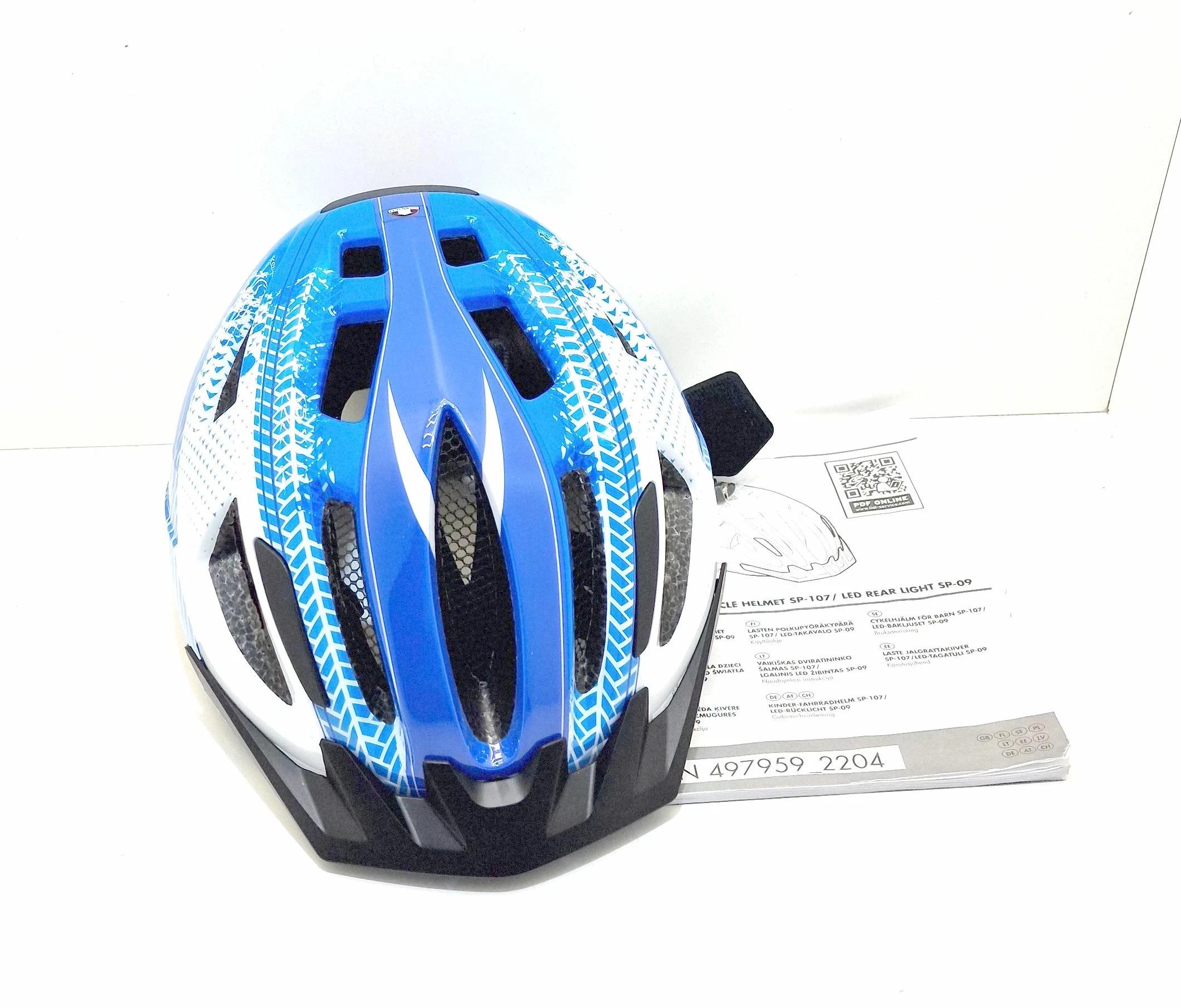 Шолом з заднім ліхтарем Crivit 497959 XS 46-51см дитячий велосипедний Синій