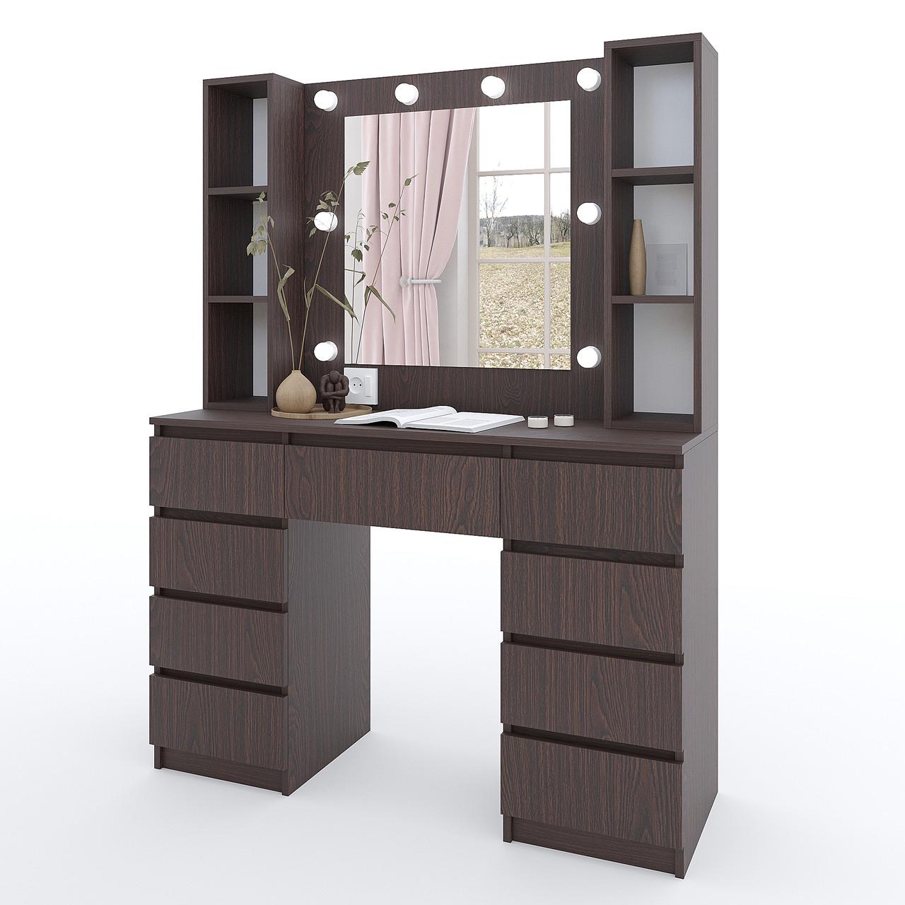 Туалетний столик New and Classic з підсвічуванням 1600х1200х400 мм Венге магія - фото 2 Туалетний столик New and Classic з підсвічуванням 1600х1200х400 мм Венге магія - фото 2