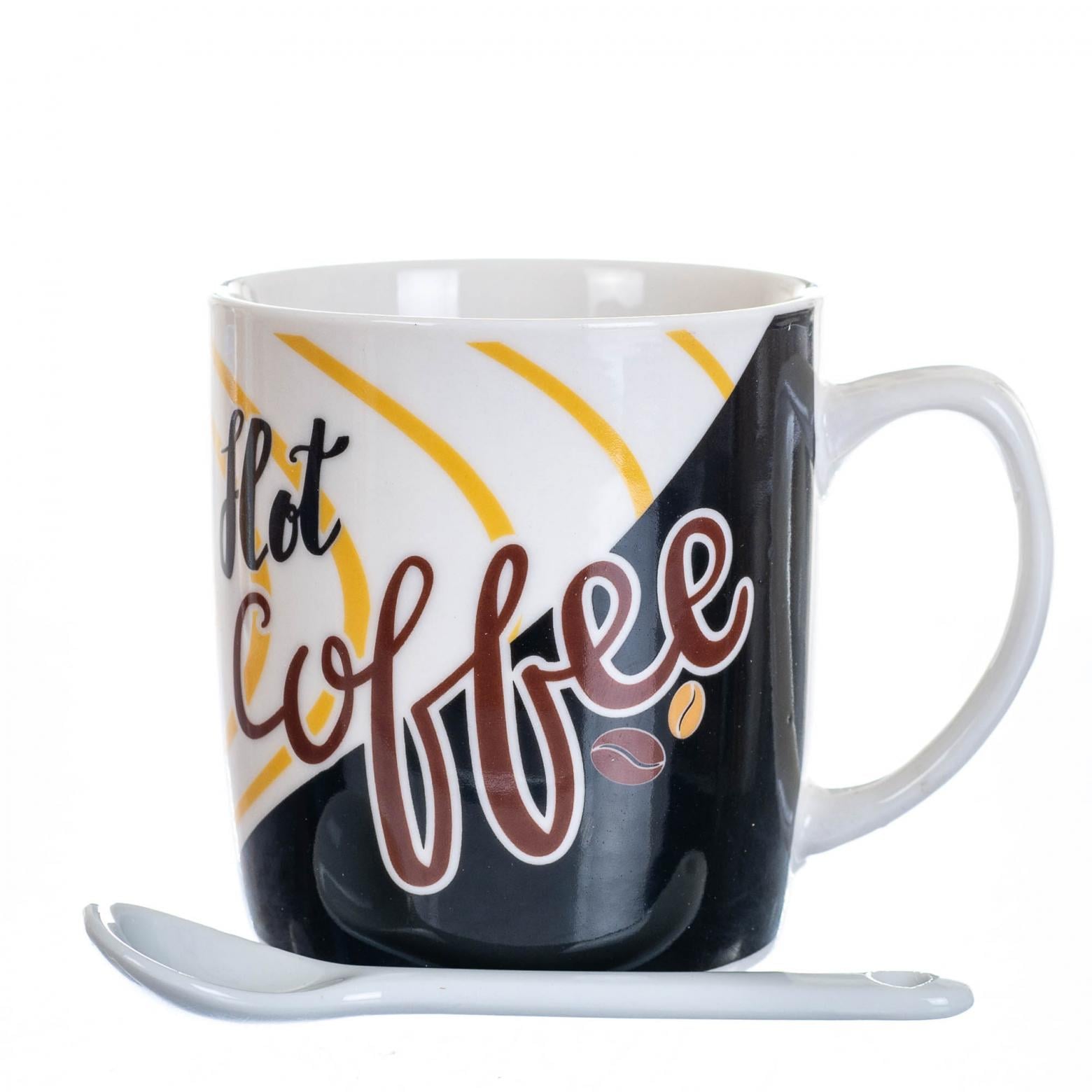 Кружка керамическая с ложкой Elisey Кофейная3 200 мл (8201-023)