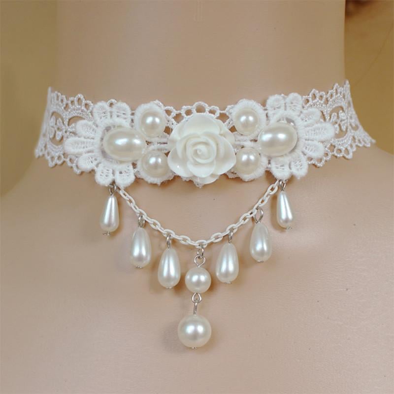 Женский ажурный чокер Fashion Jewelry Белая Роза (17076227/1296)
