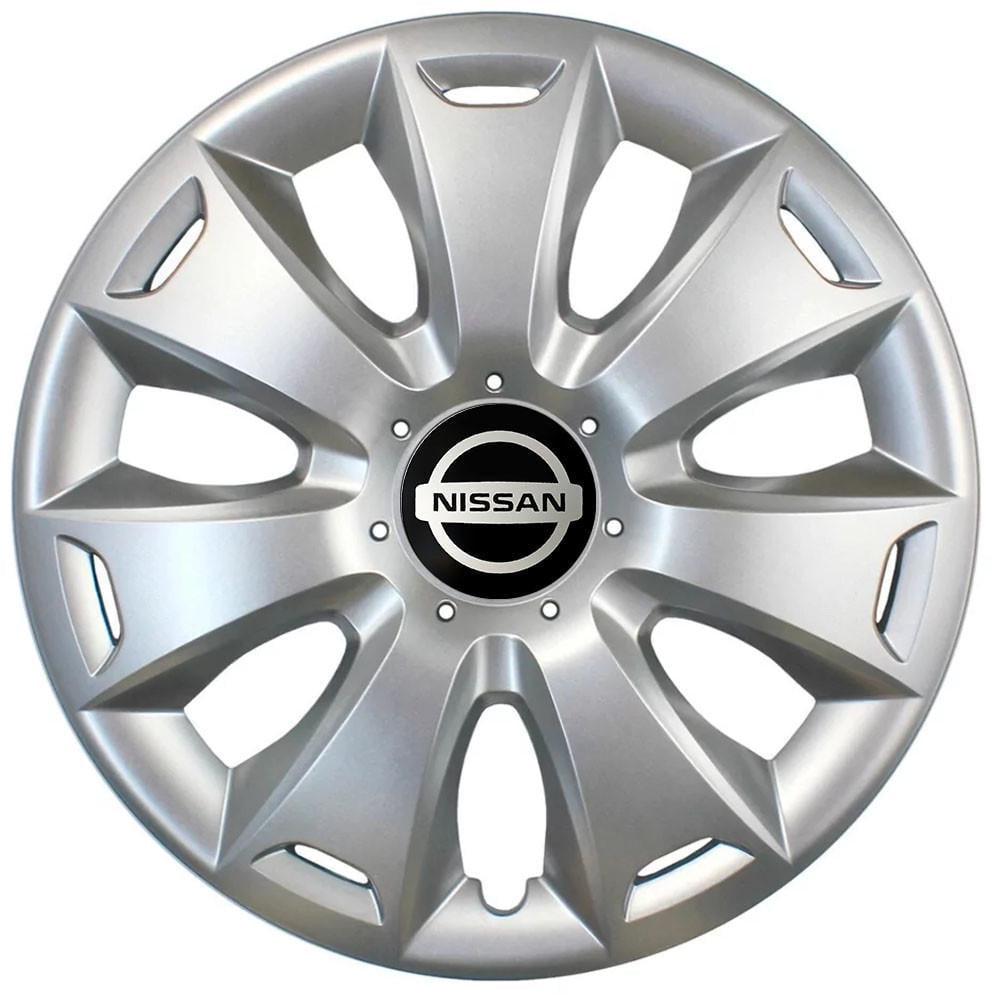 Колпаки SJS R16 с логотипом Nissan 417 4 шт. Серебристый (2654562509)