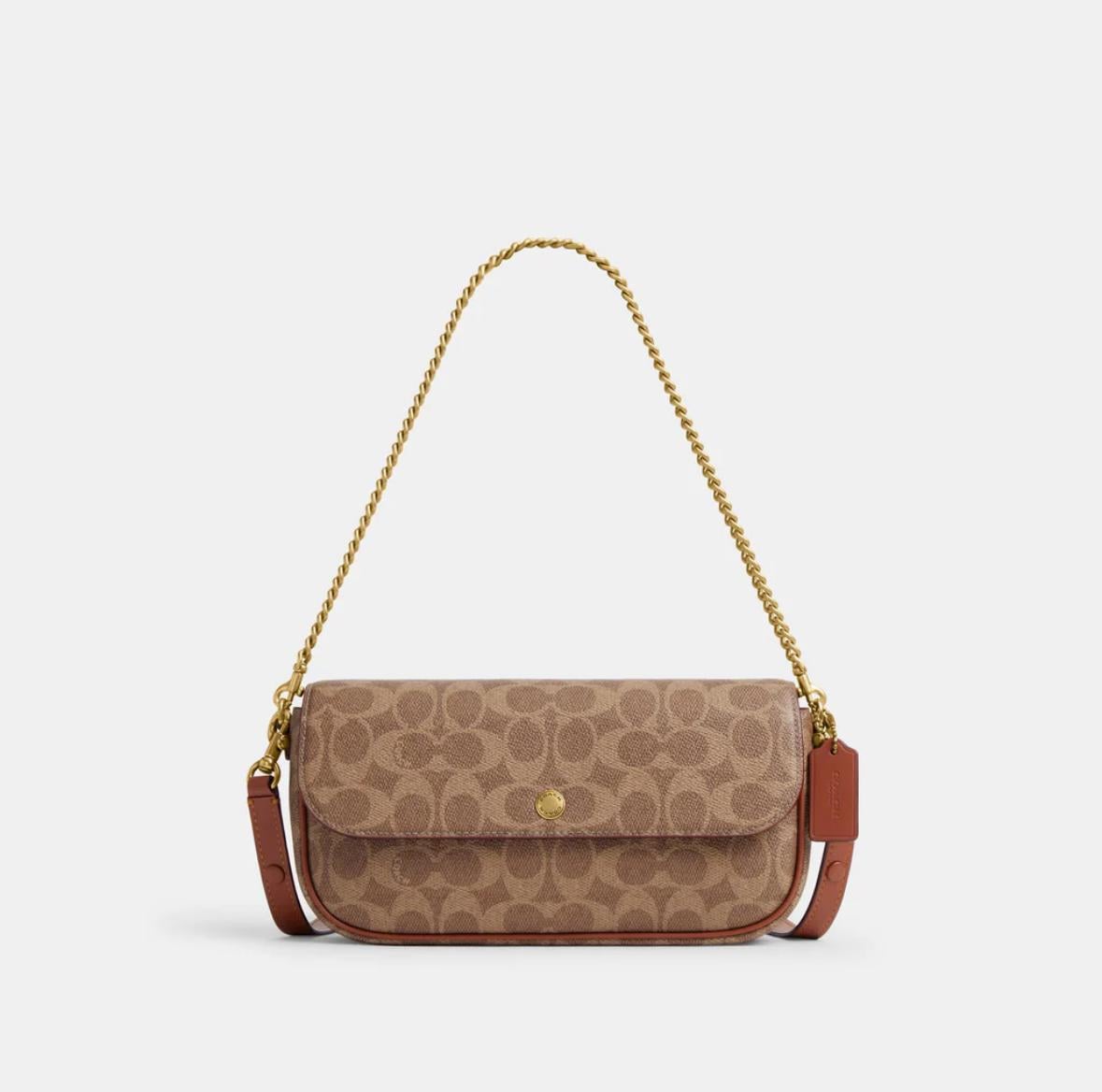 Жіноча сумка Coach Brook Flap Chain Bag CAN91 Коричневий (9500785)