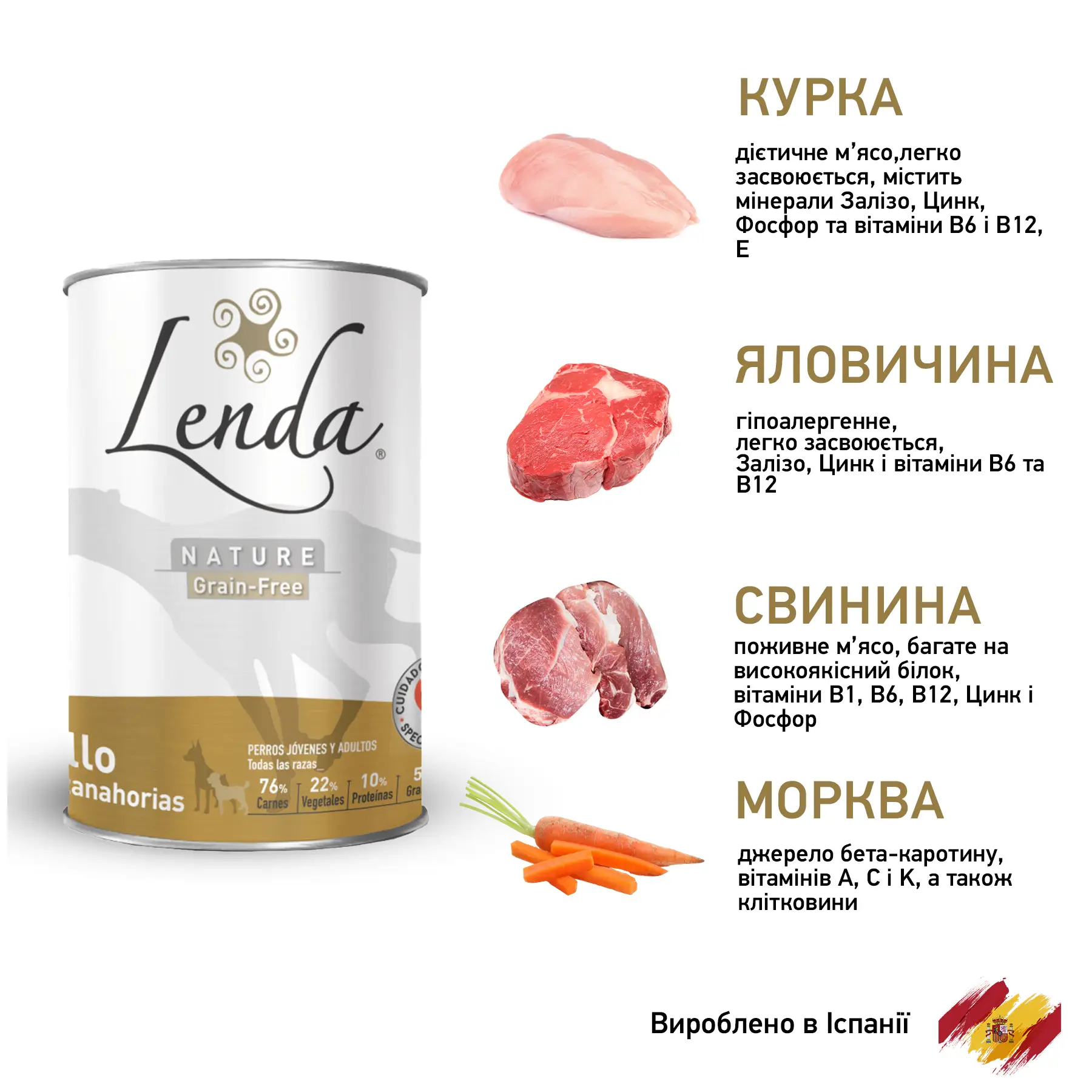 Корм для собак вологий Lenda CHICKEN&CARROTS з куркою та морквою 400 г (24087024) - фото 3 Корм для собак вологий Lenda CHICKEN&CARROTS з куркою та морквою 400 г (24087024) - фото 3