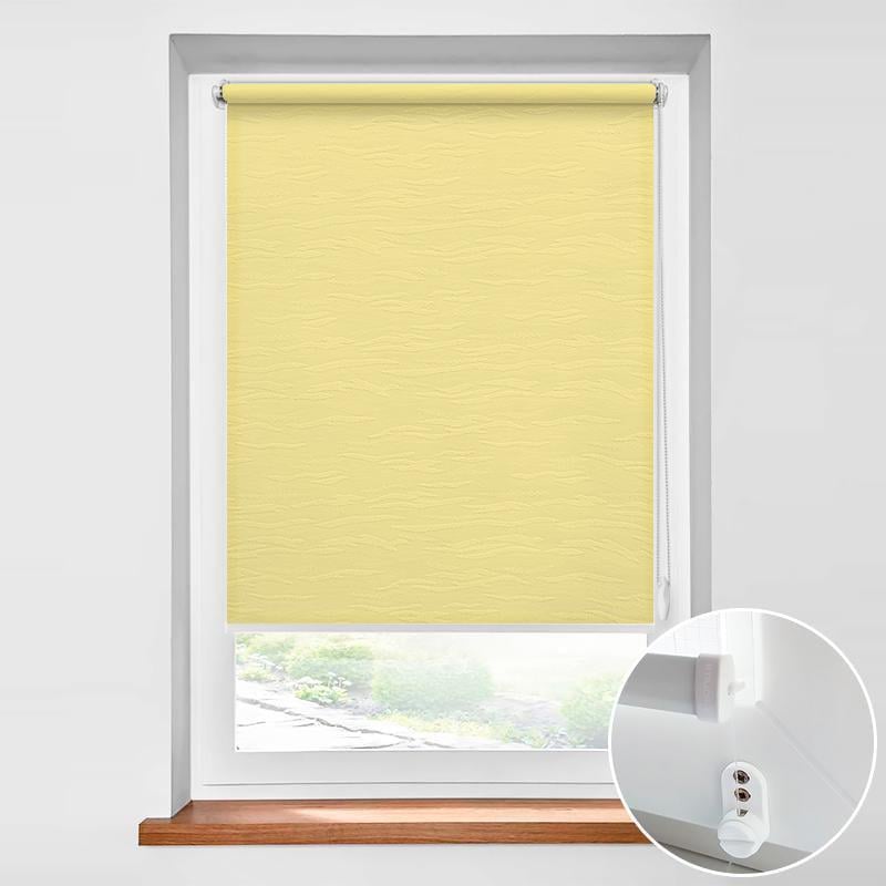 Ролета тканинна E-ROLETA Лазур 2078 з фіксацією під нахил 90х140 см Жовтий (LA2078-90-140)