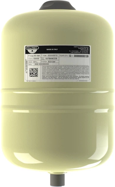 Бак расширительный HYDRO-PLUS E 5 л 3/4"G н Ø160 H 270 мм 10 bar –10+99°C ZILMET (11E0000500)