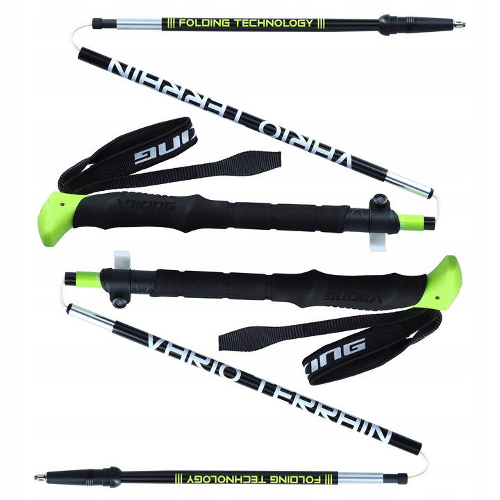 Палки трекинговые Viking Terve Poles Alu 110-130 см Black/Green (610/18/2523) - фото 7