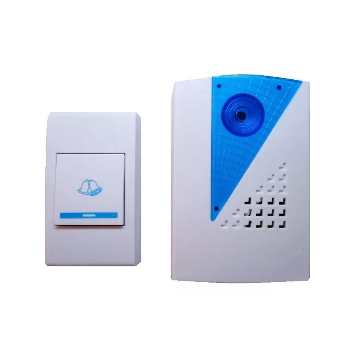 Звонок дверной беспроводной V-ZORR DC-861 WL-640 32 мелодии на батарейках White/Blue (200290) - фото 2