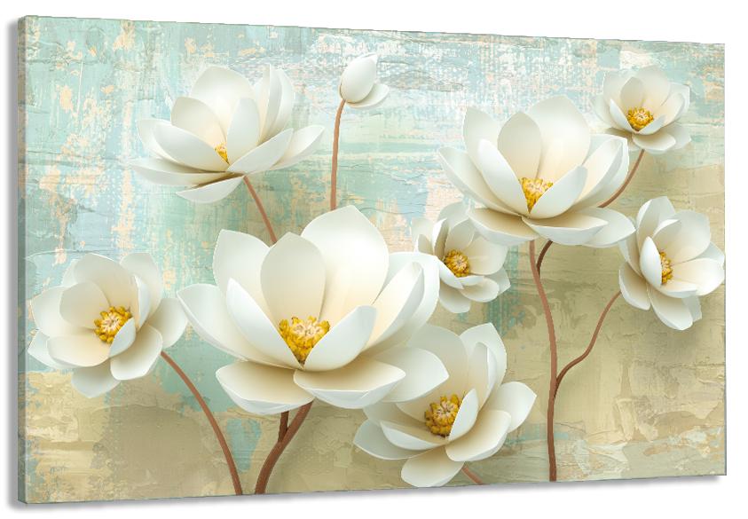 Картина на холсте в гостиную/спальню Белая магнолия 60х100 см (MLP_294)