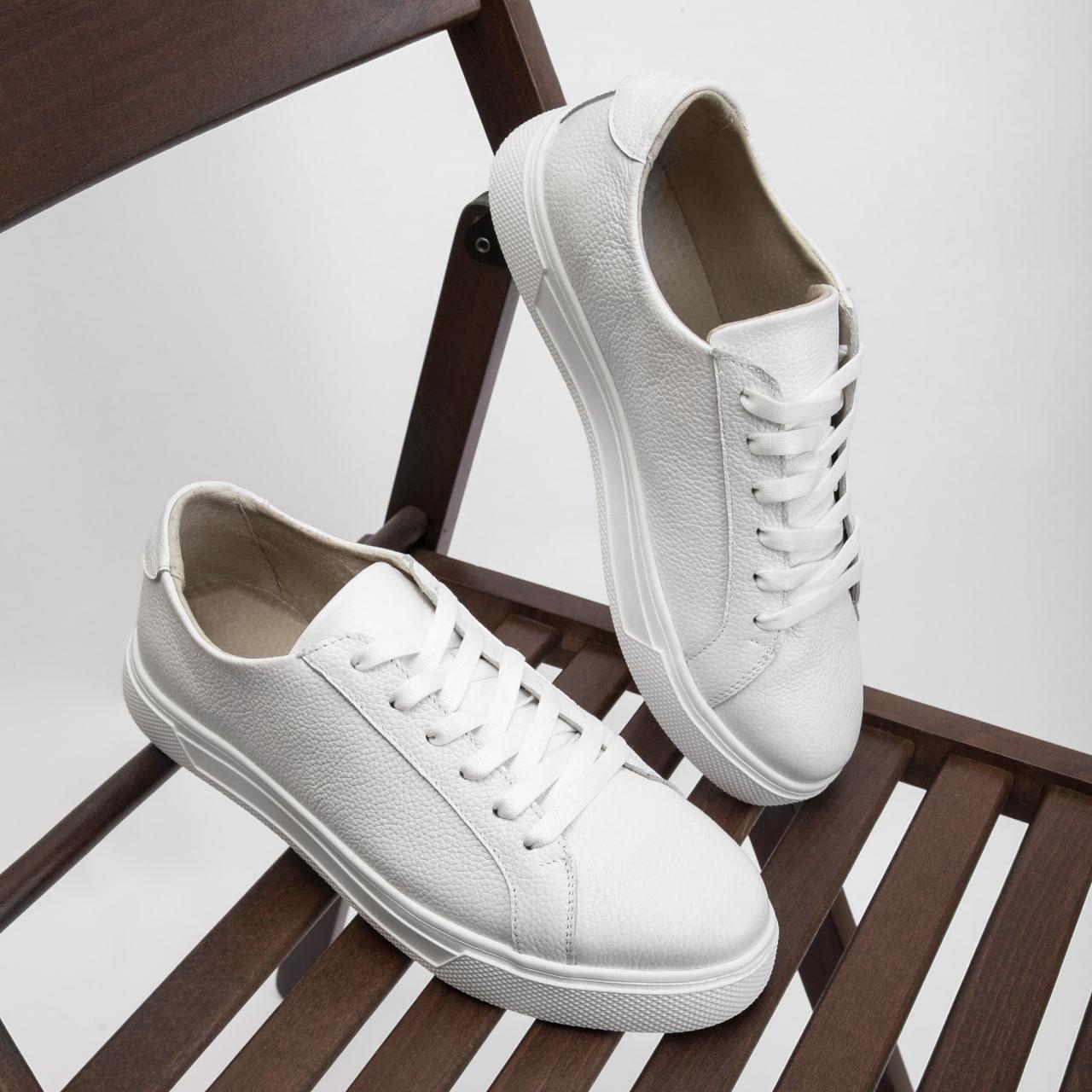 Кросівки чоловічі класичні Kindzer LUX 2202 з натуральної шкіри р. 38 Білий (220238) - фото 5 Кросівки чоловічі класичні Kindzer LUX 2202 з натуральної шкіри р. 38 Білий (220238) - фото 5