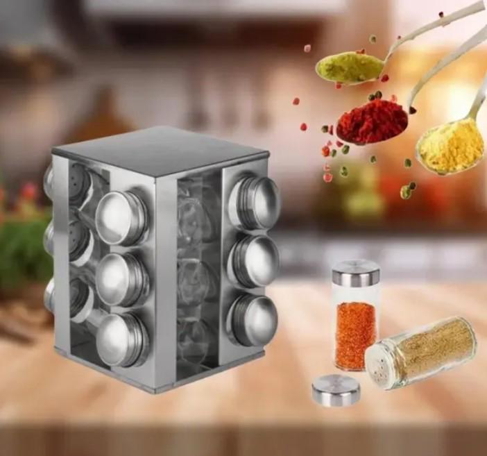 Набор емкостей для специй Unique на подставке 12в1 - фото 2 Набор емкостей для специй Unique на подставке 12в1 - фото 2