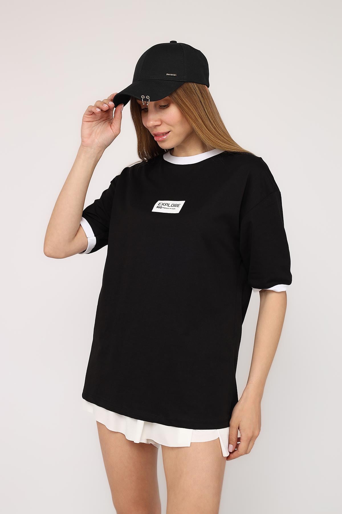 Футболка с коротким рукавом женская ЦБ-00274530 р. 44 Черный (SKT001058774)
