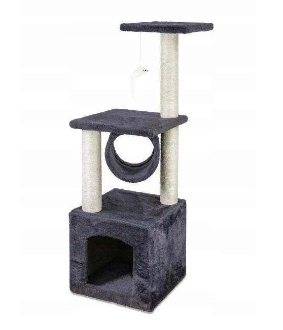 Когтеточка-домик Purlov HOBBY CAT деревянный 93 см Серый (9480)