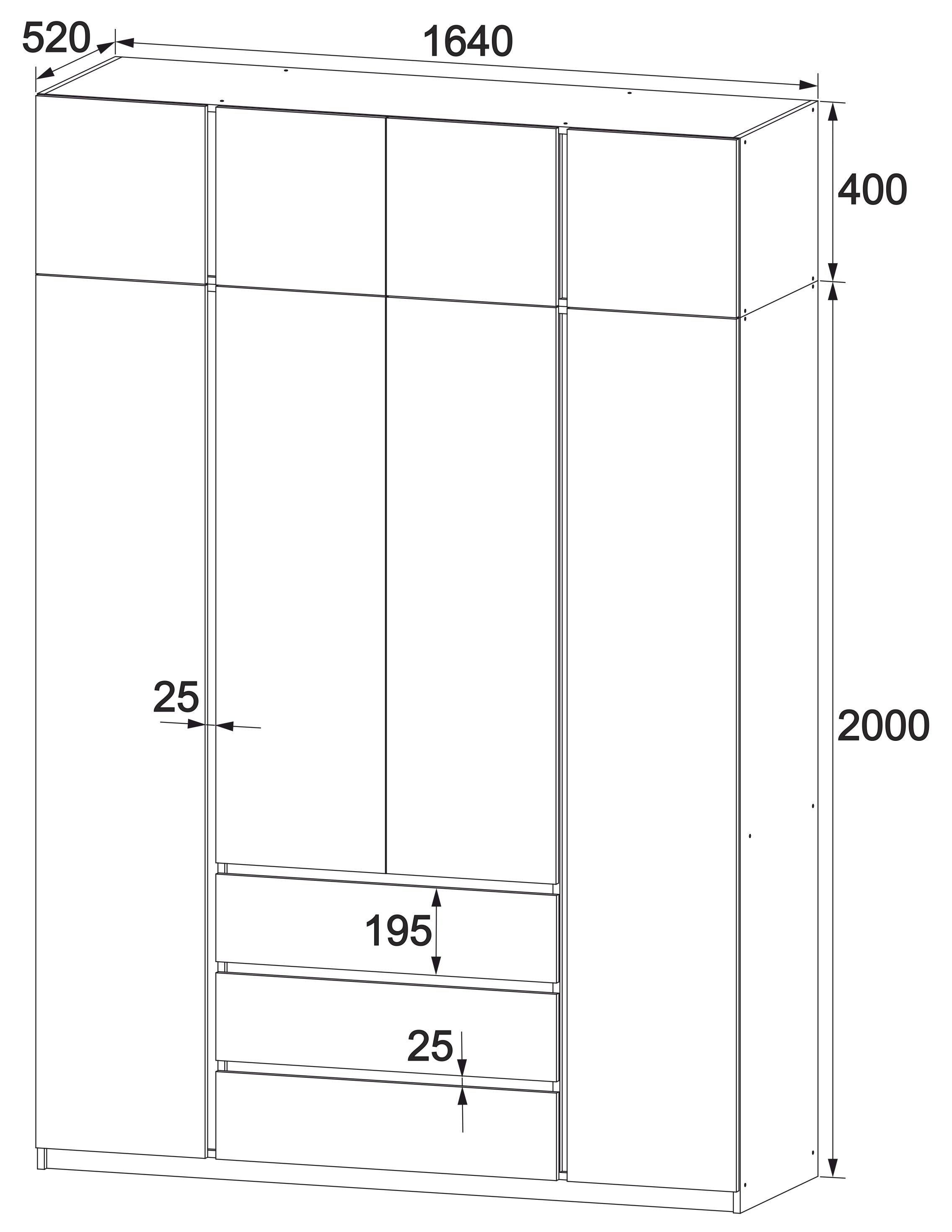 Шкаф для одежды Мастер Форм Брайт 1640х520х2400 мм Белый (33309) - фото 3