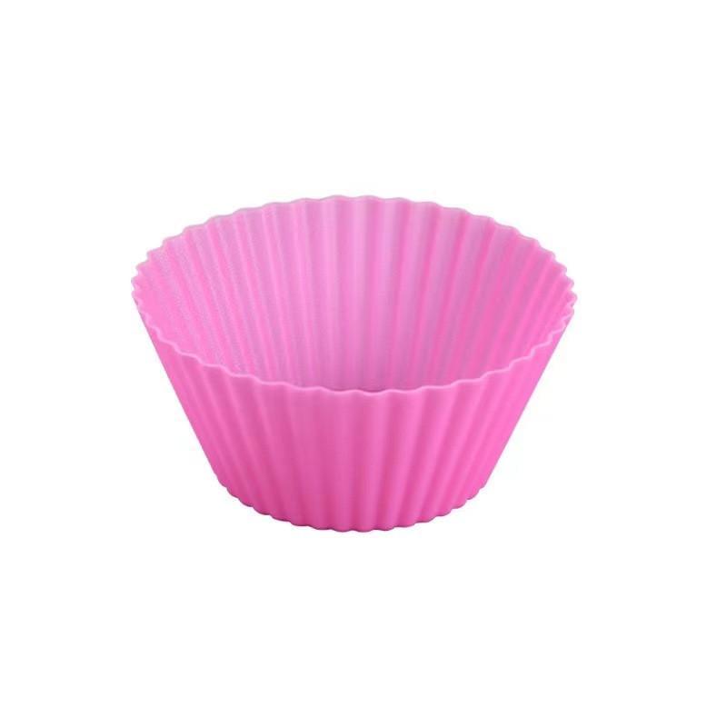 Форма для кекса круглая силиконовая 7х3,4 см 1 шт. Розовый (ХК0734о10)