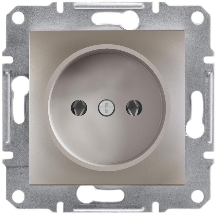 Розетка одинарная без заземления Schneider Electric Asfora Бронзовый (00000003136)