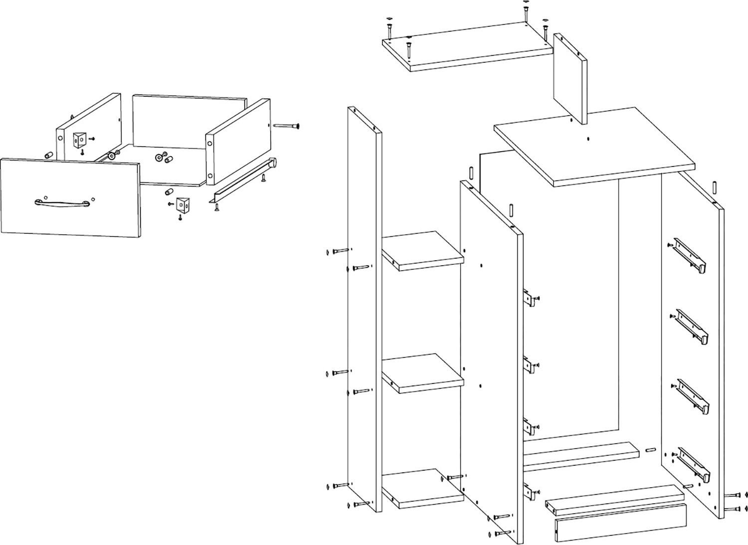 Комод Компанит 4-1Л 60,2х47х110 см Яблоня - фото 3 Комод Компанит 4-1Л 60,2х47х110 см Яблоня - фото 3