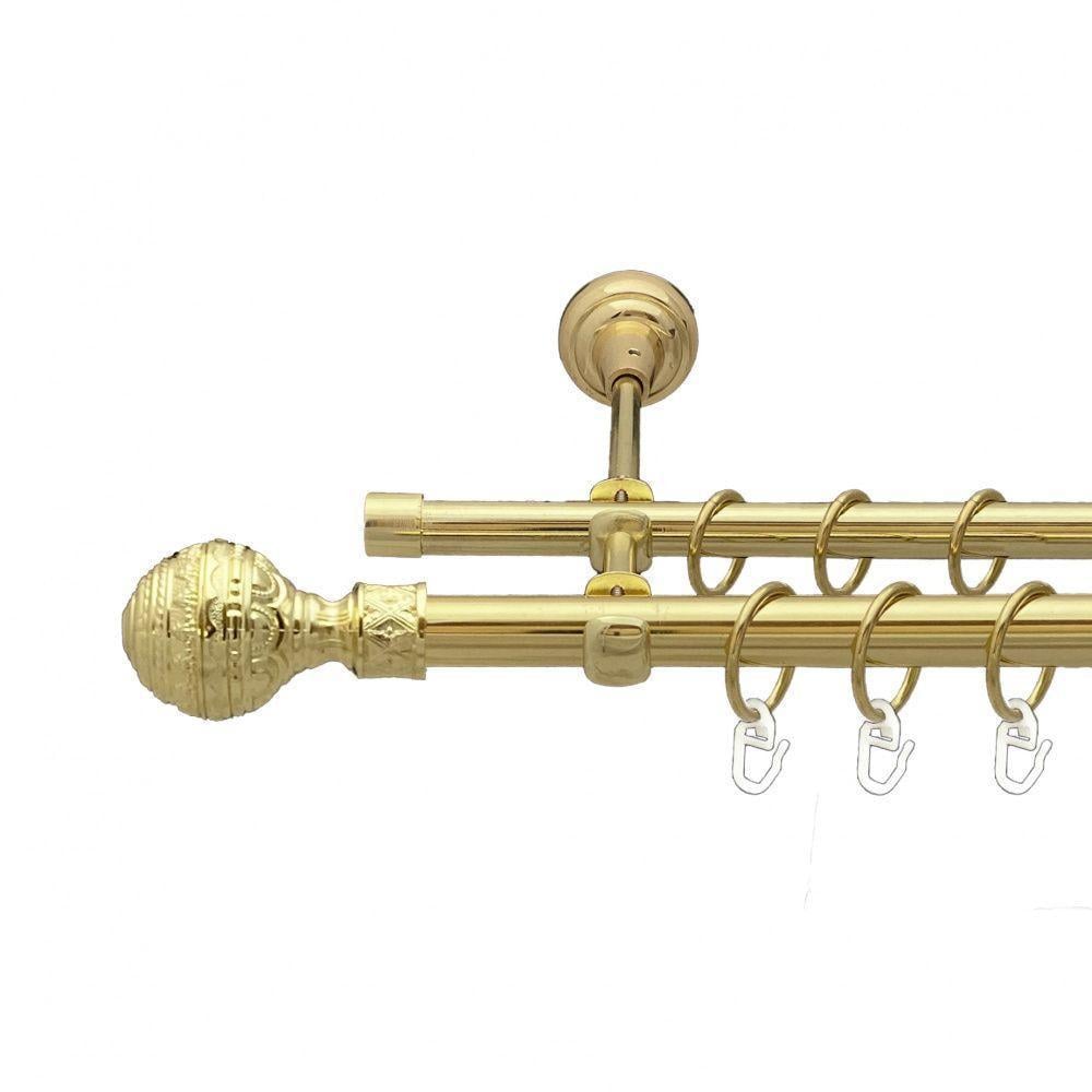 Карниз трубчатый двухрядный Orvit Арабеска 25/19 мм 160 см Золотой (000-8338) - фото 1 Карниз трубчатый двухрядный Orvit Арабеска 25/19 мм 160 см Золотой (000-8338) - фото 1