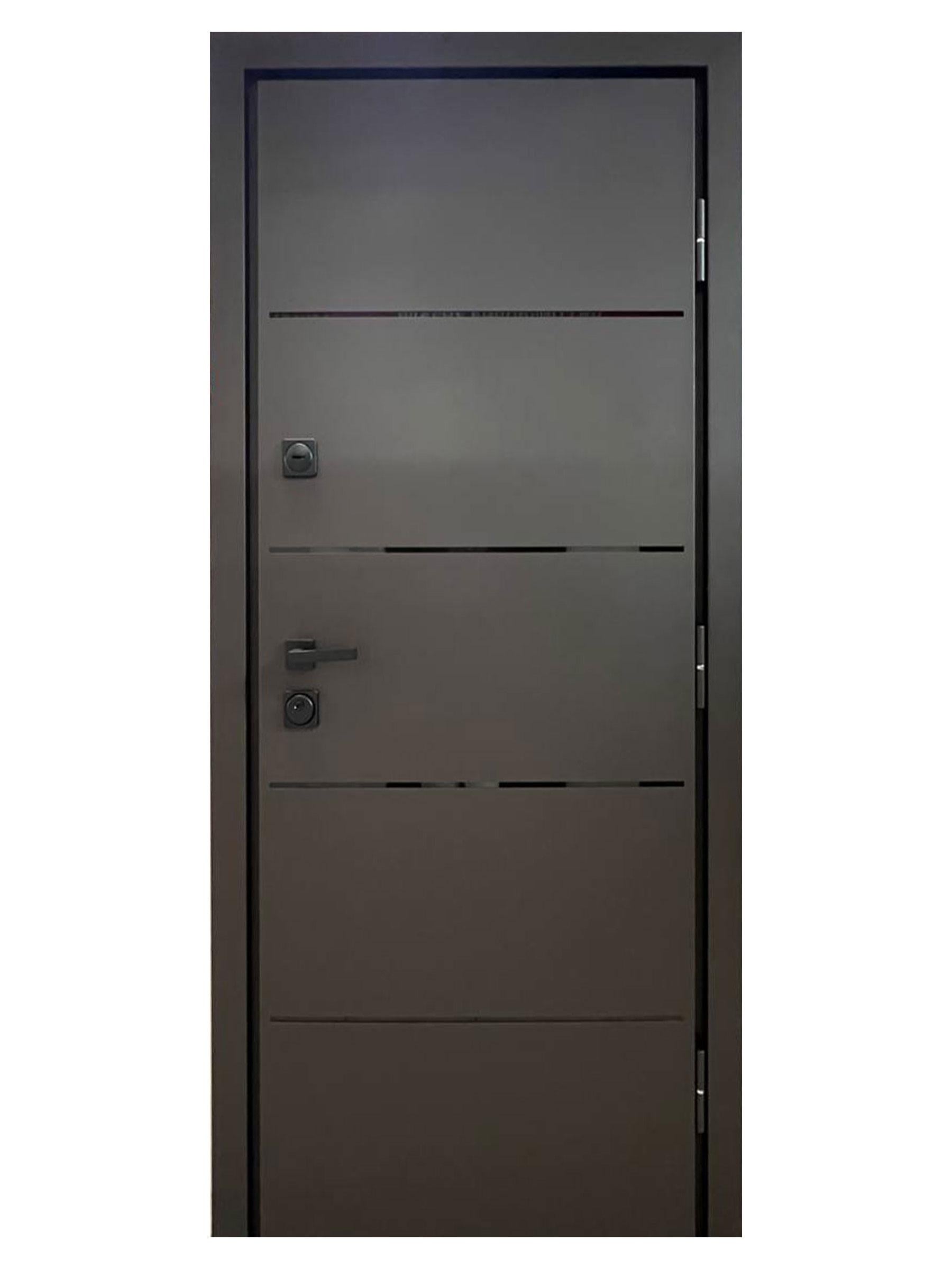 Двері вхідні Максимум NPL901 метал 8019 2040х960 мм металік (11250098)