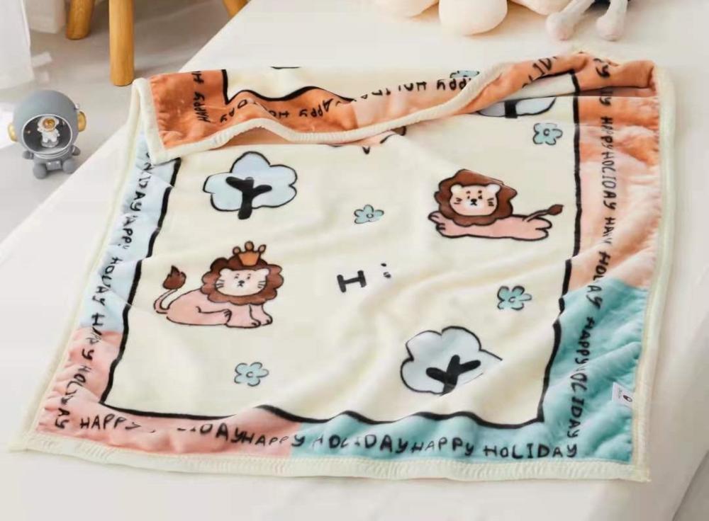 Плед детский Cotton home Лева 110х140 см двойной велсофт СН-1282-50-8 Желтый (DR0140 см75)