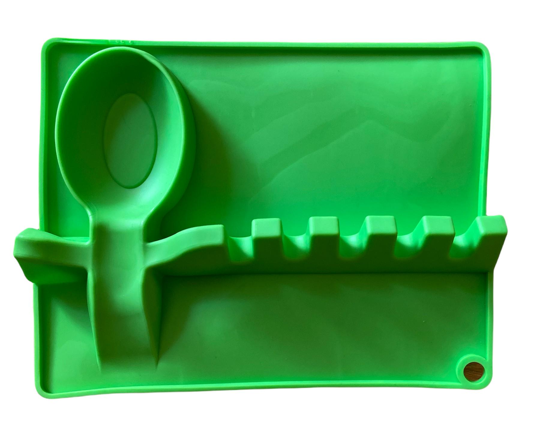 Підставка кухонна силіконова для ложок та лопаток Зелений Підставка кухонна силіконова для ложок та лопаток Зелений