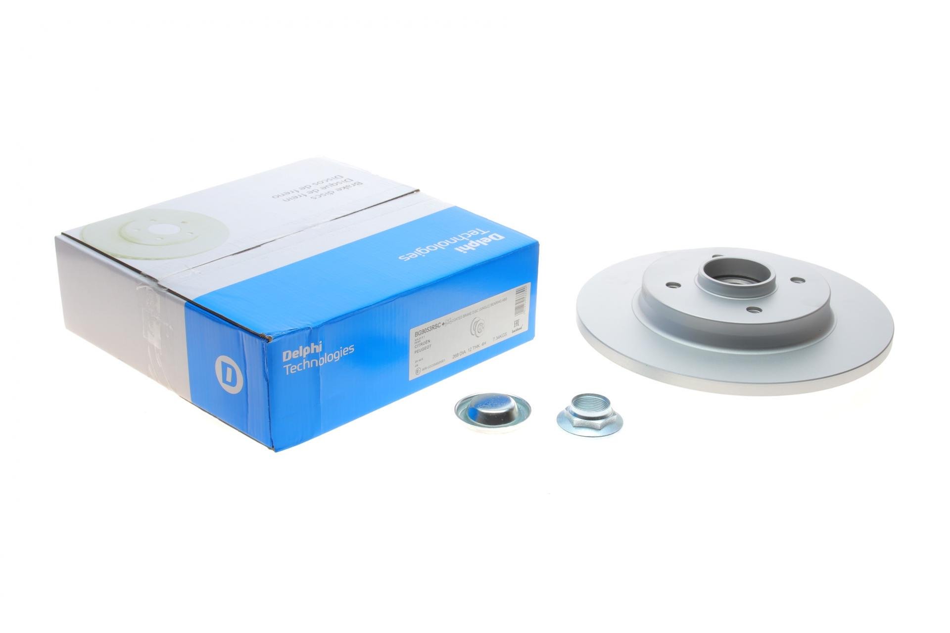 Диск тормозной задний DELPHI для Citroen Berlingo/Peugeot Partner 08- +ABS с подшипником 268х12 мм (BG9053RSC)
