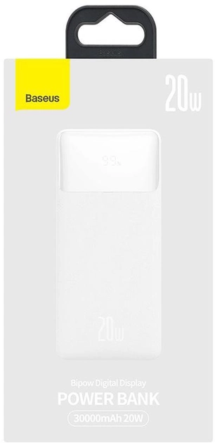 Повербанк Baseus Bipow 3A Digital Display 30000 mAh 20W White - фото 4