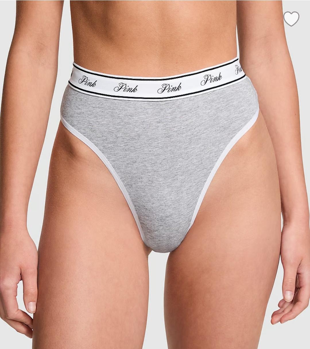 Трусики высокие бразиляне Pink Victoria's secret S Серый (2659597973)