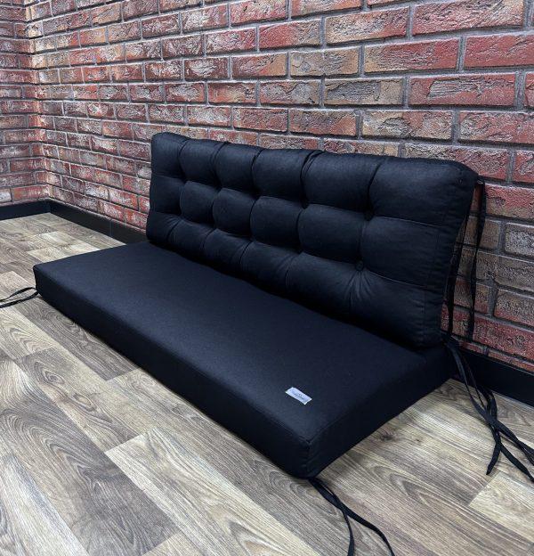 Комплект матрас со спинкой Comfort Home на поддоны/качели/каркасы/садовую мебель 160х60х40х8 см панама black Комплект матрас со спинкой Comfort Home на поддоны/качели/каркасы/садовую мебель 160х60х40х8 см панама black