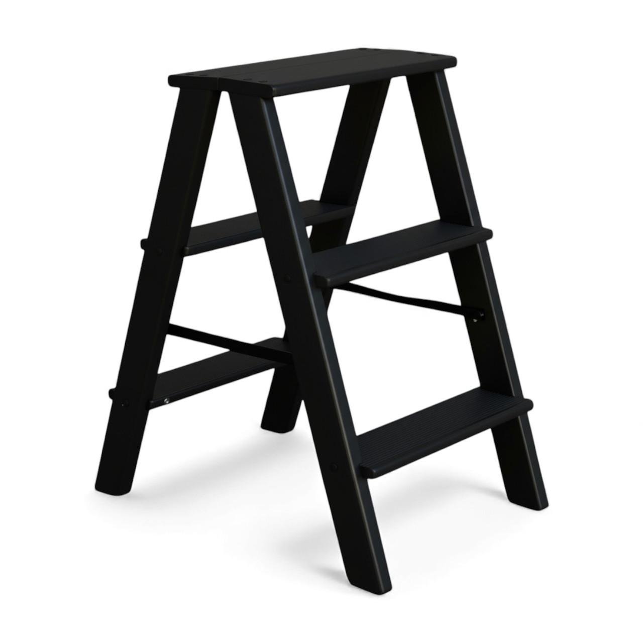 Табурет-лестница деревянный Студія Дерева Вільха Вестерн бытовой двухсторонний 3 ступеньки Черный (31002875) - фото 1 Табурет-лестница деревянный Студія Дерева Вільха Вестерн бытовой двухсторонний 3 ступеньки Черный (31002875) - фото 1