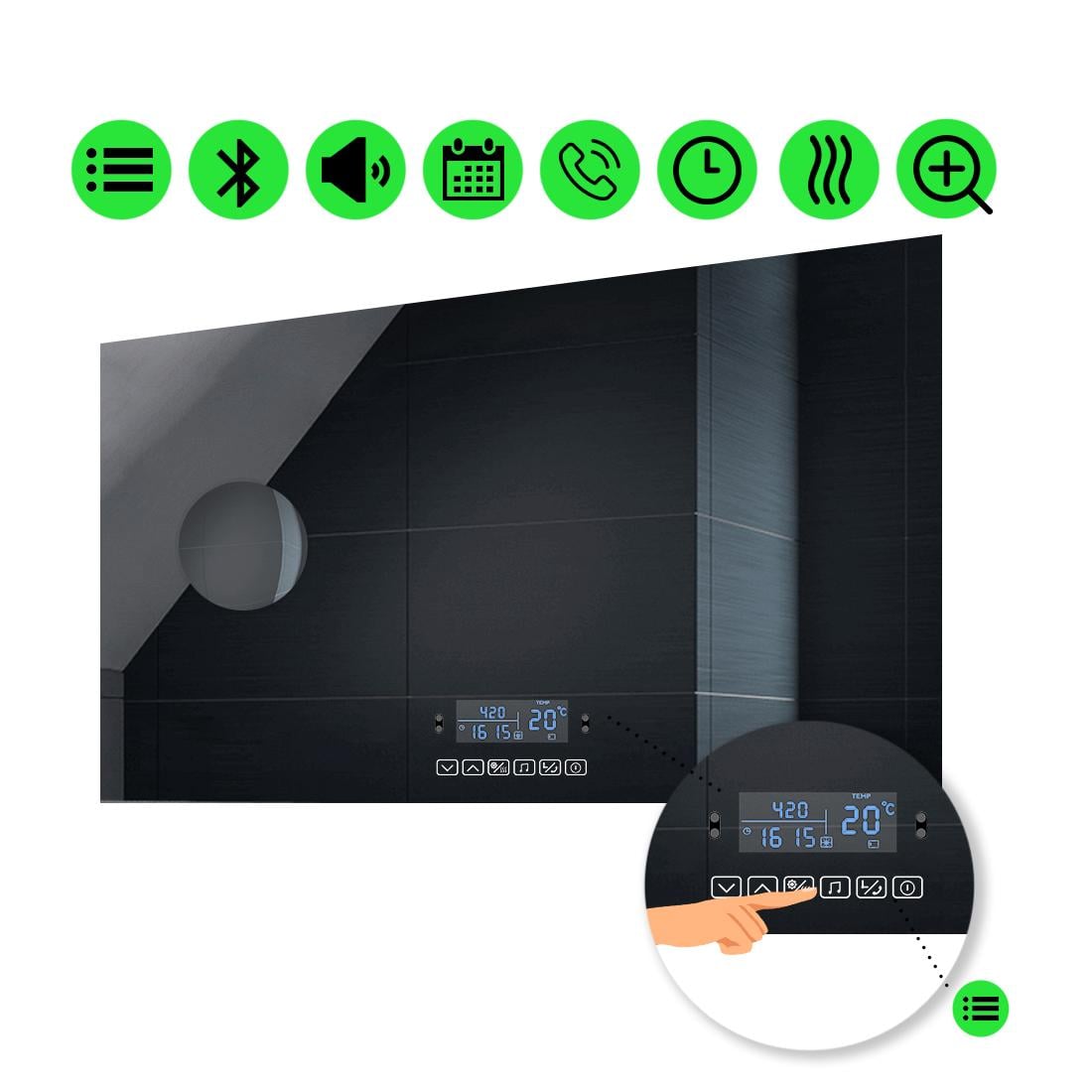 LED-зеркало 110x70 см с Smart-блоком и линзой без подсветки и подогревом Lucia (luciag196)