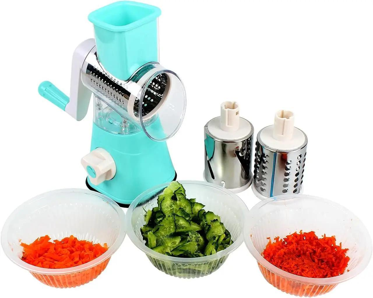 Мультислайсер Tabletop Drum Grater Kitchen Master Блакитний (14694606) - фото 2