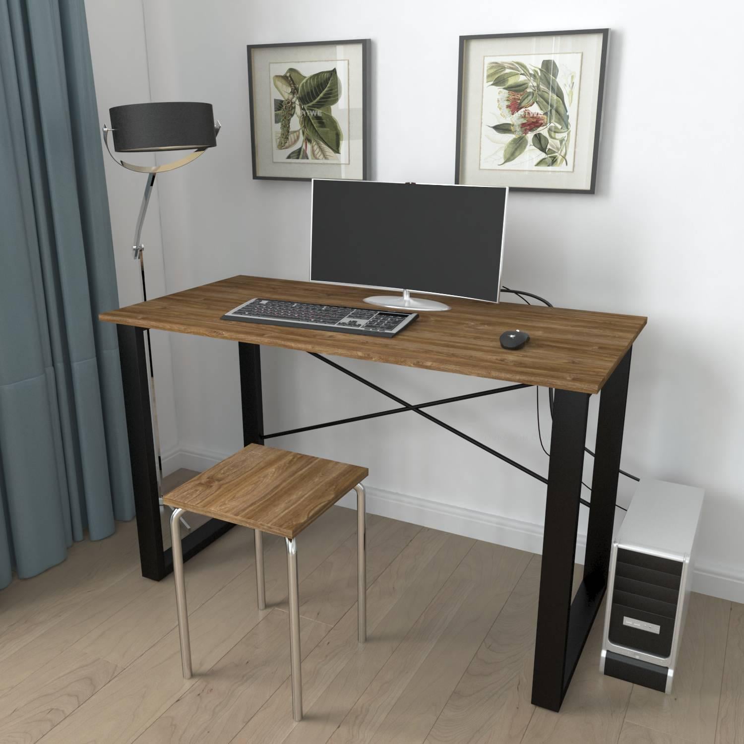 Письменный стол компьютерный Ferrum-decor Драйв 750x1200x700 мм металл Черный/ДСП Дуб Таверна (DRA090)