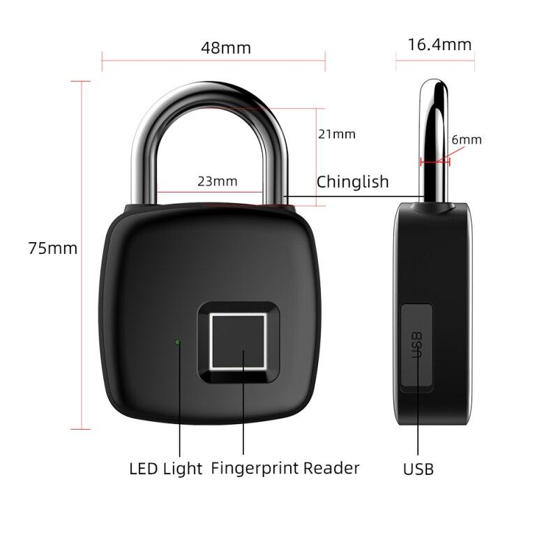 Замок навесной со сканером отпечатка пальца IP 65 и USB зарядкой (0eee9626) - фото 8