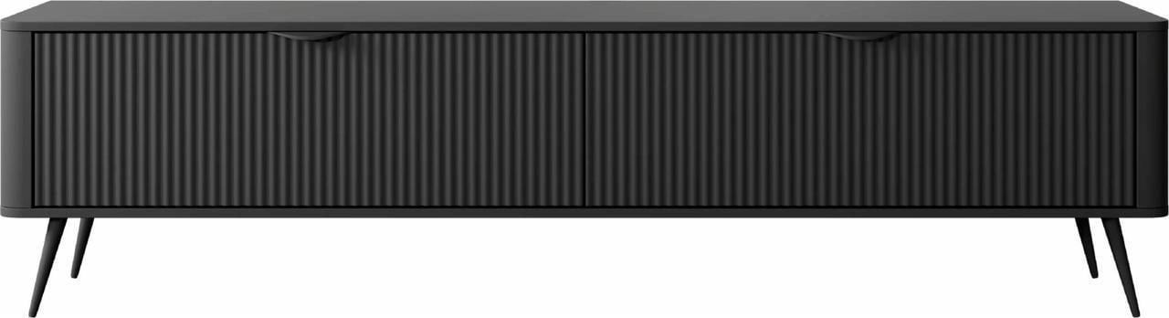 Тумба tv Sofia 2 шкафчика 200 см Black ribbed (13704) Тумба tv Sofia 2 шкафчика 200 см Black ribbed (13704)